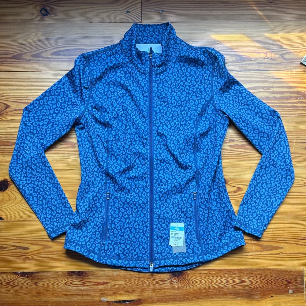 J. McLaughlin Blue Patterned Ski Jacket NWT - image 1